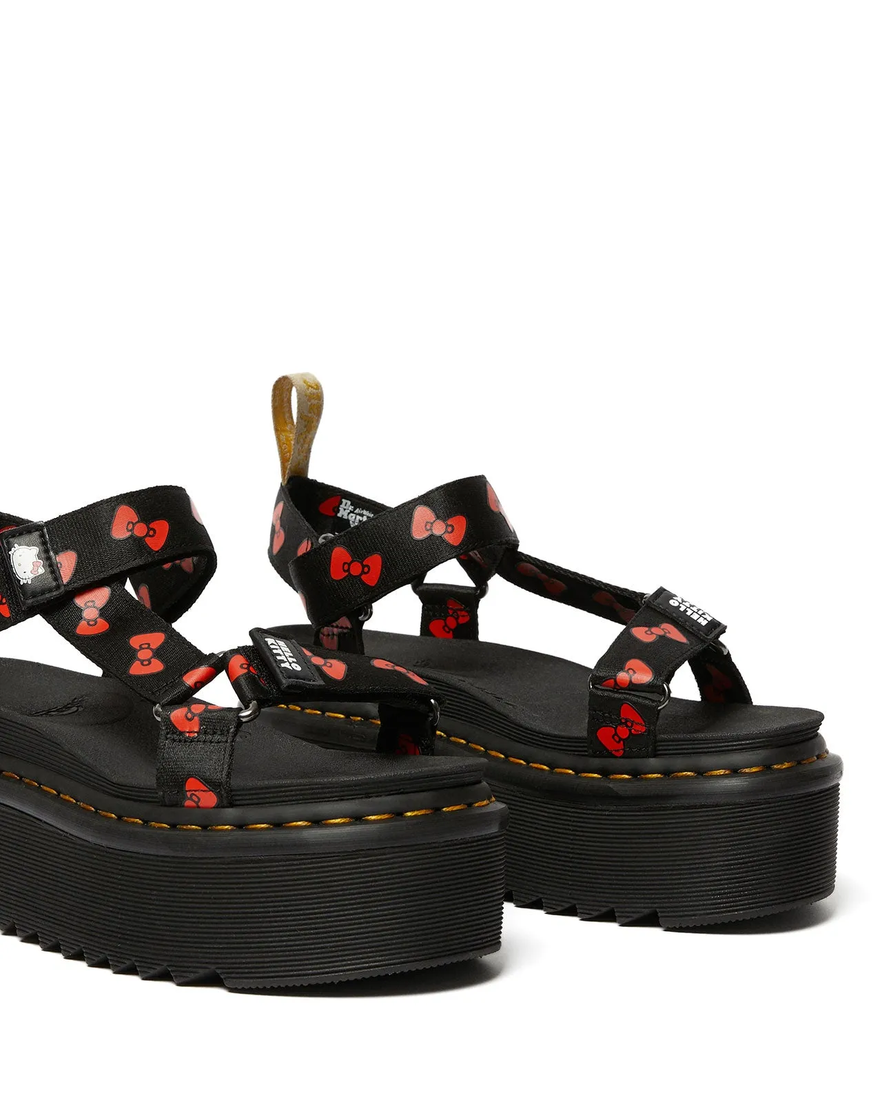 Vegan Hello Kitty Sandal Black Red Bow