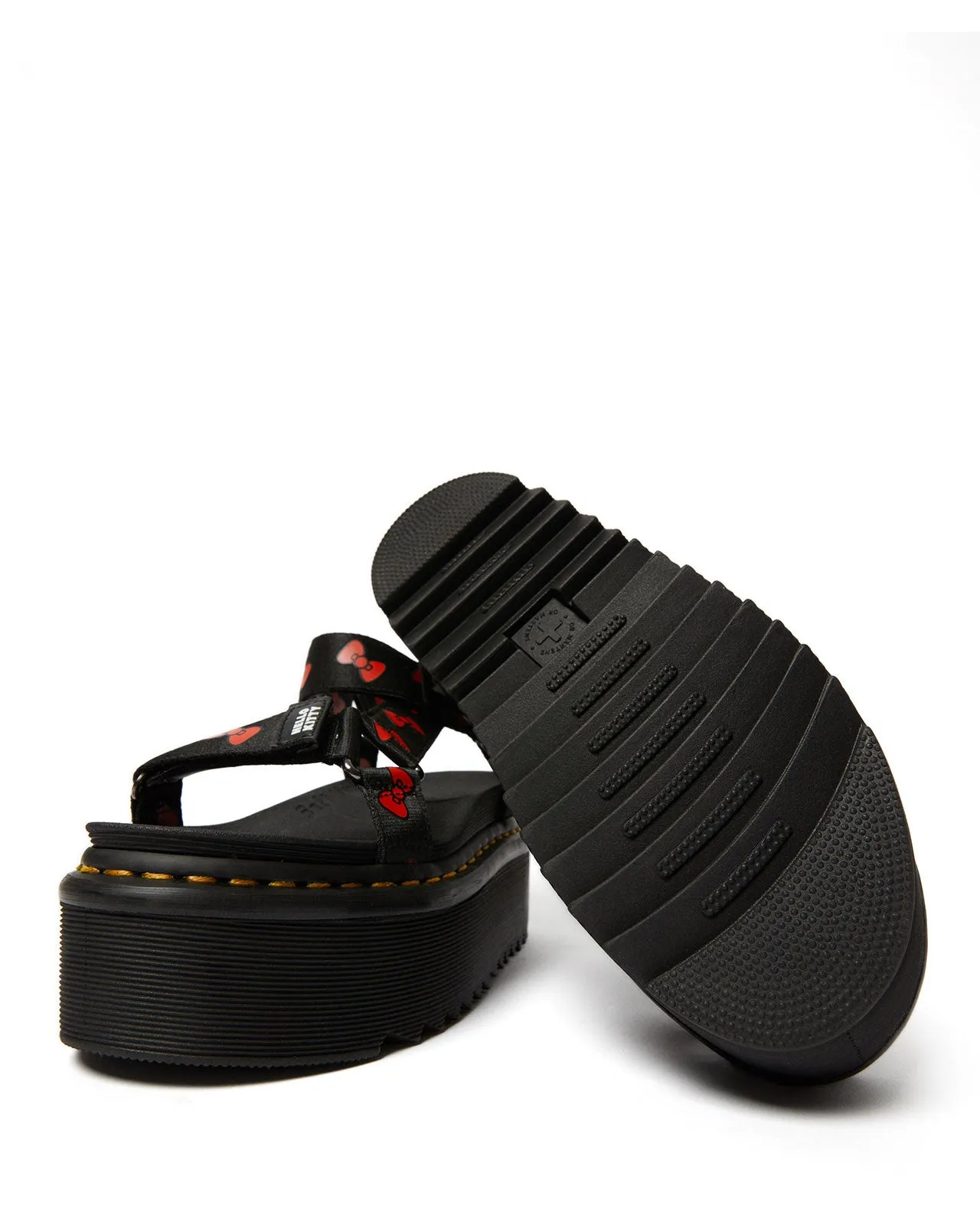 Vegan Hello Kitty Sandal Black Red Bow