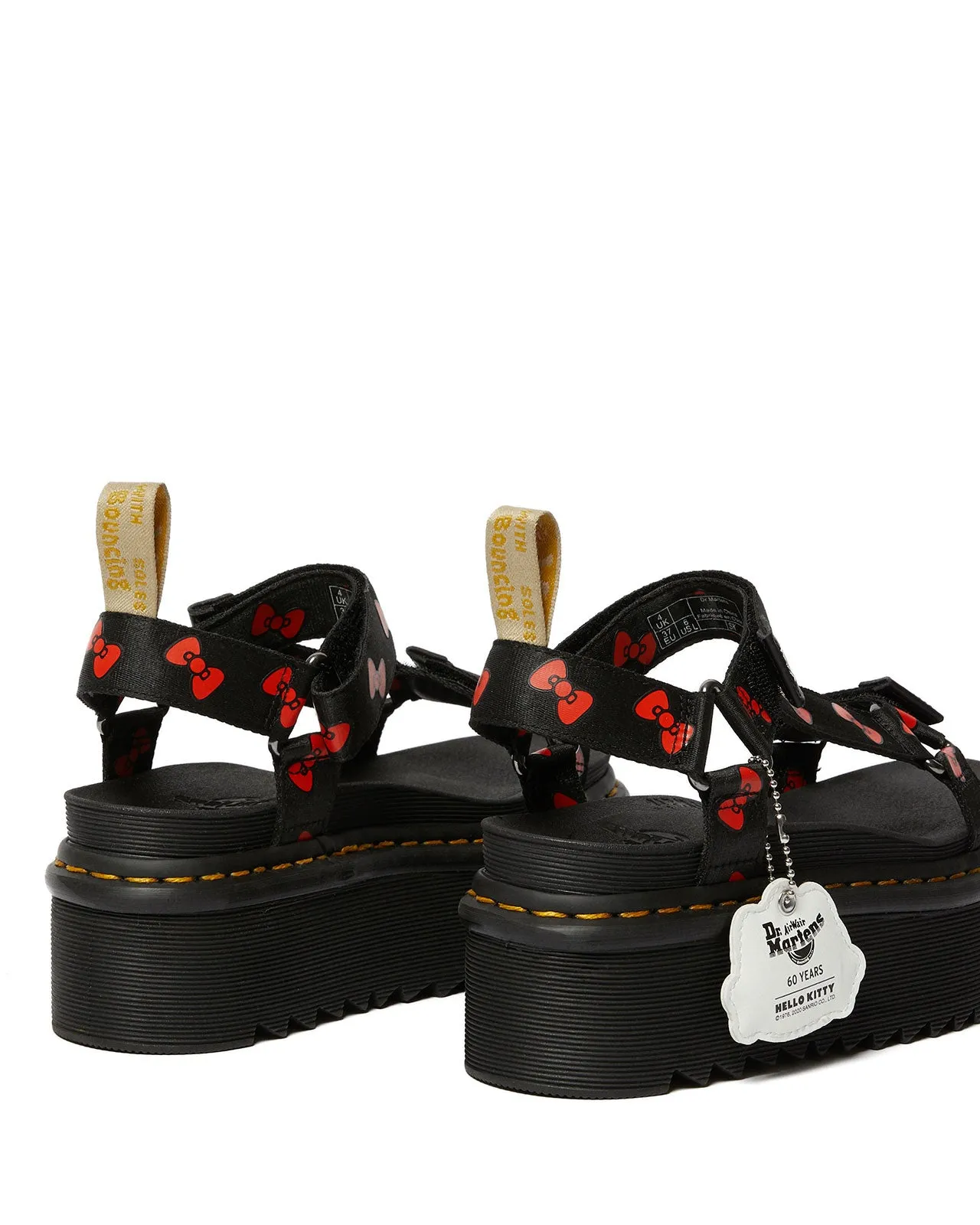 Vegan Hello Kitty Sandal Black Red Bow