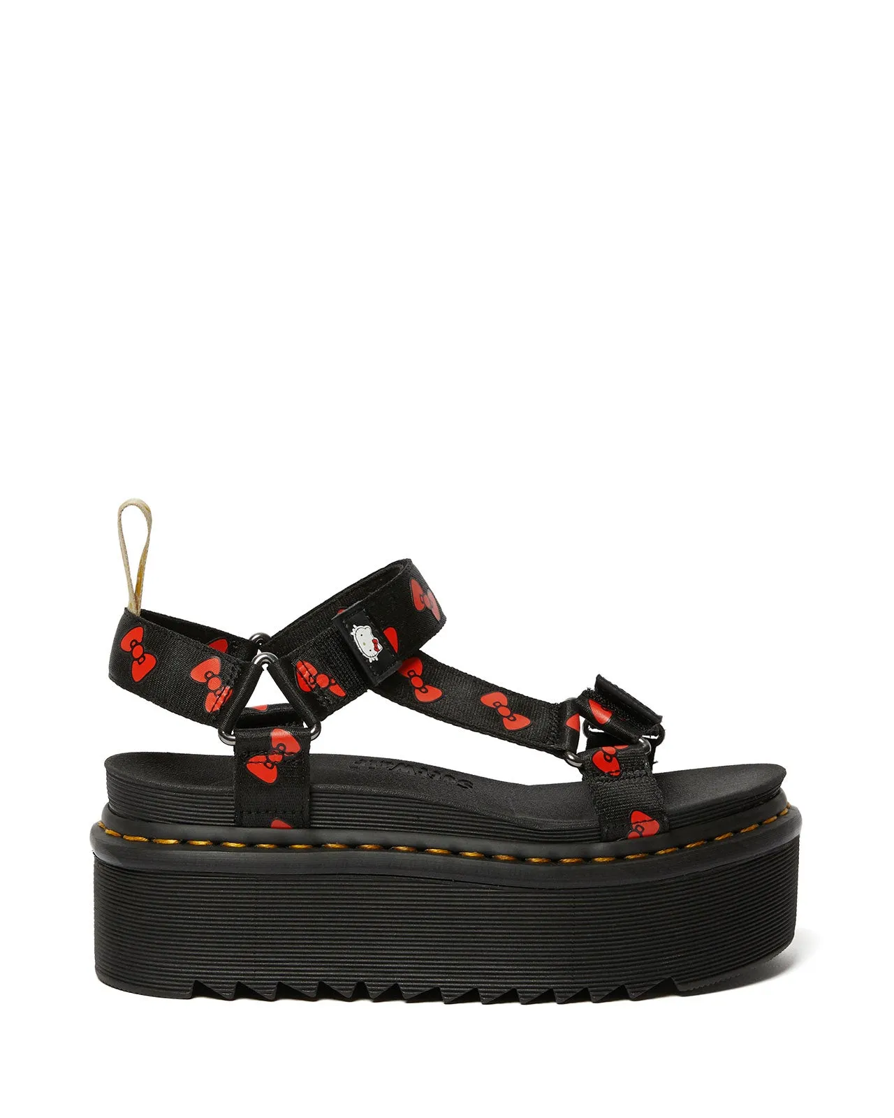 Vegan Hello Kitty Sandal Black Red Bow