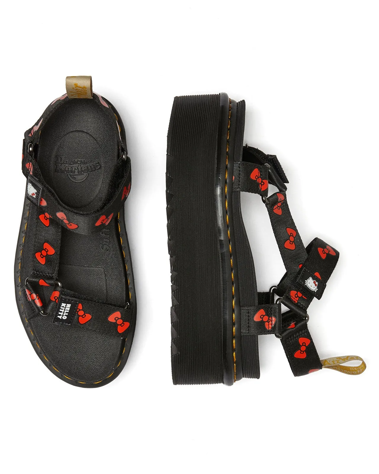Vegan Hello Kitty Sandal Black Red Bow