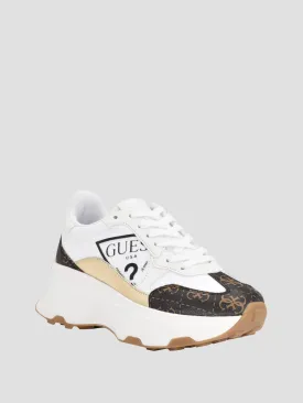 White Calebb Logo Low Top Sneakers