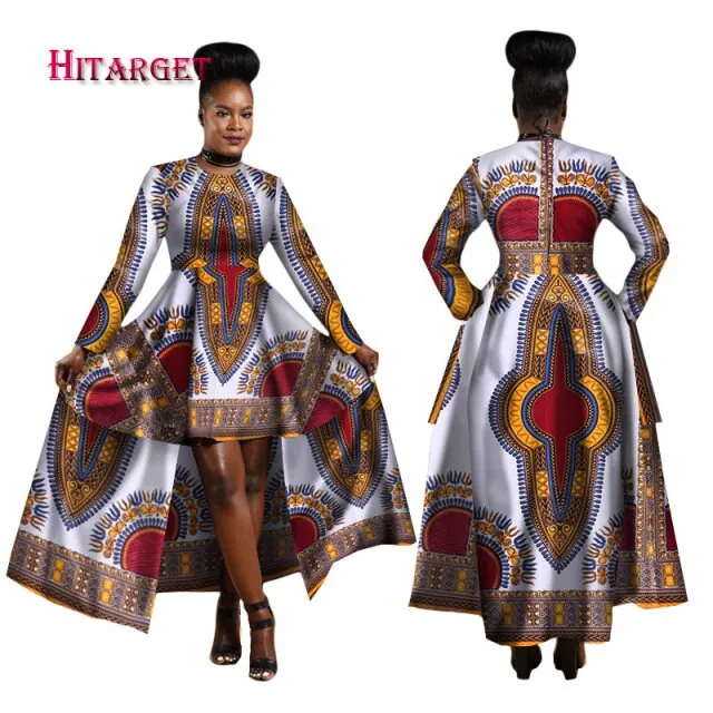 Women Dashiki Cotton Wax Print Dress