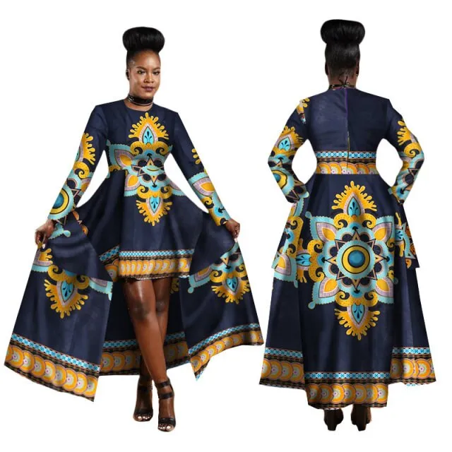 Women Dashiki Cotton Wax Print Dress