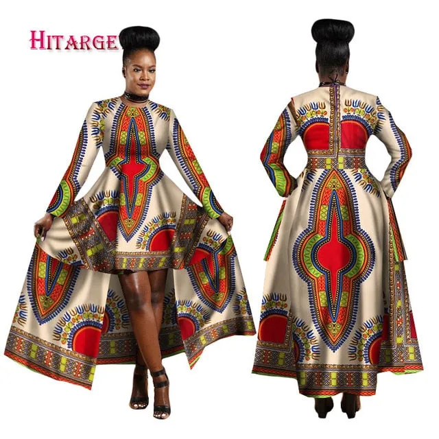 Women Dashiki Cotton Wax Print Dress