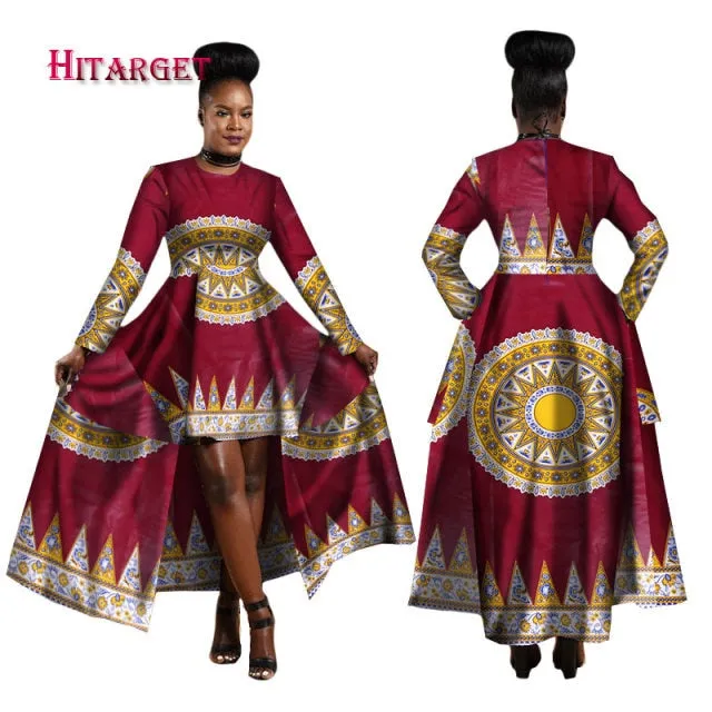 Women Dashiki Cotton Wax Print Dress