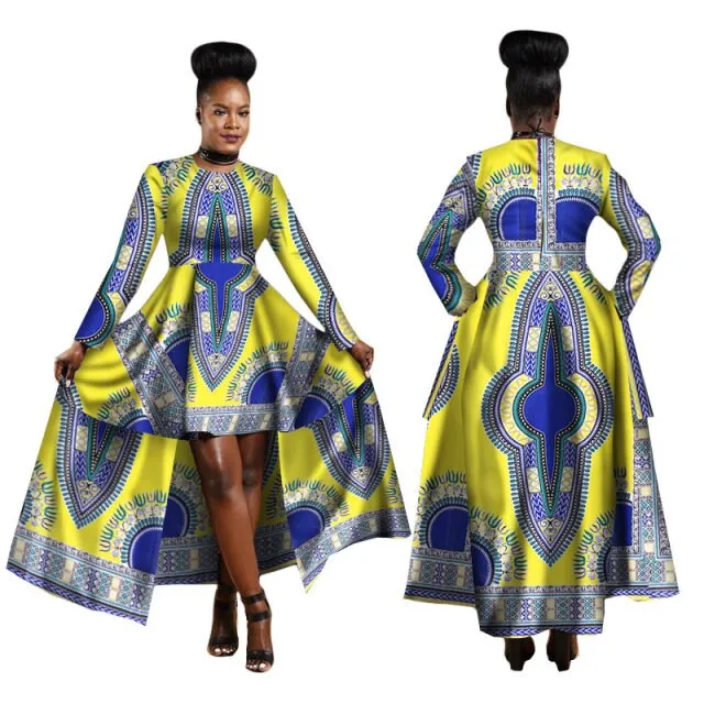 Women Dashiki Cotton Wax Print Dress