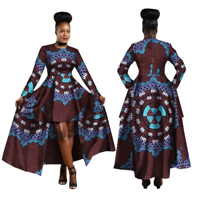Women Dashiki Cotton Wax Print Dress