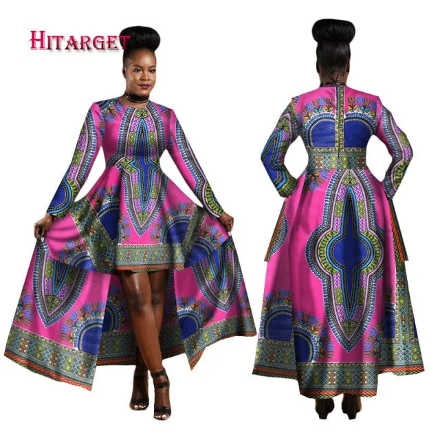Women Dashiki Cotton Wax Print Dress