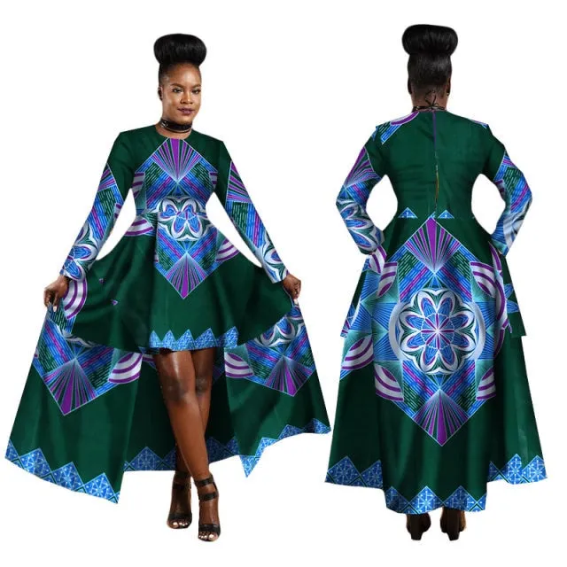 Women Dashiki Cotton Wax Print Dress