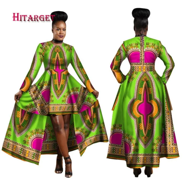 Women Dashiki Cotton Wax Print Dress