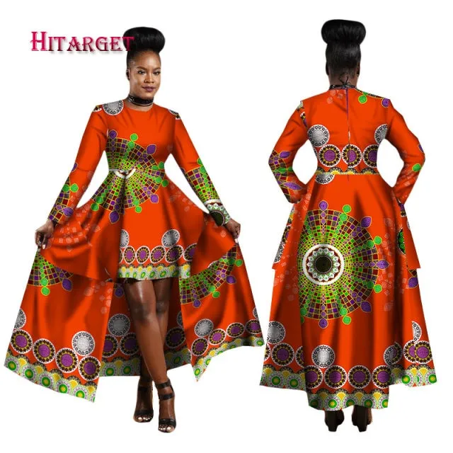 Women Dashiki Cotton Wax Print Dress