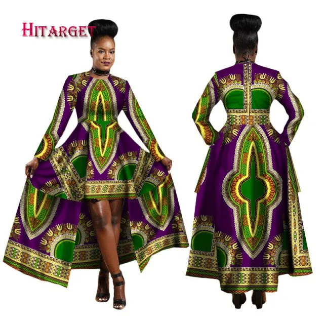 Women Dashiki Cotton Wax Print Dress